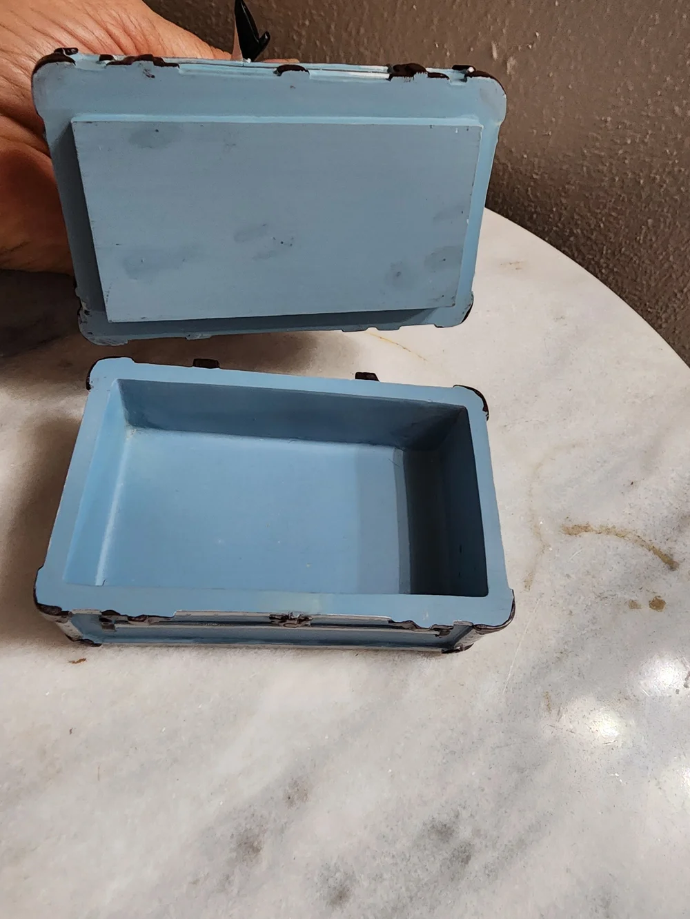 Betty Boop Figurine on Blue Trunk Trinket Box